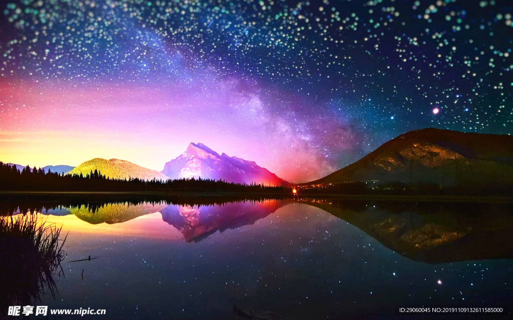 大氣炫彩晚霞星光