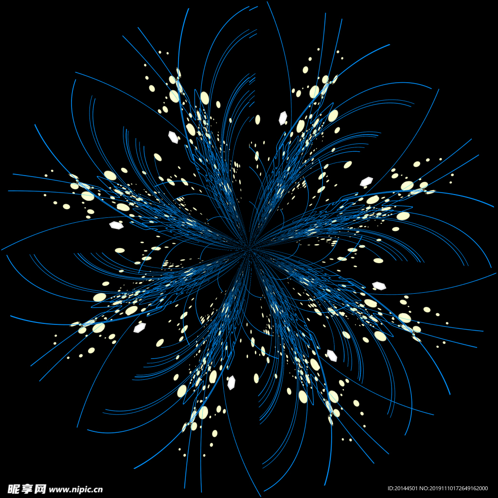 蓝色线条光效花朵
