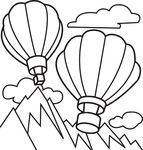 热气球山云简笔画
