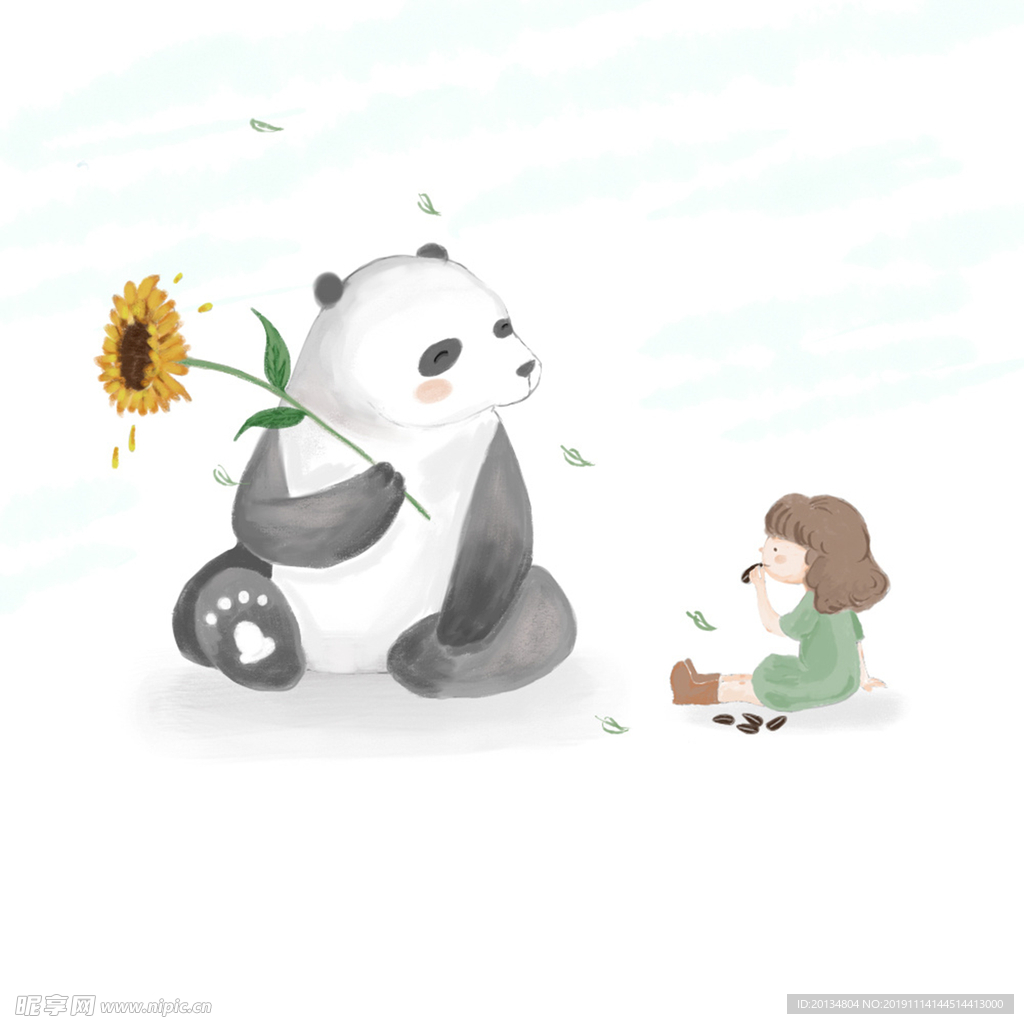 插画熊猫