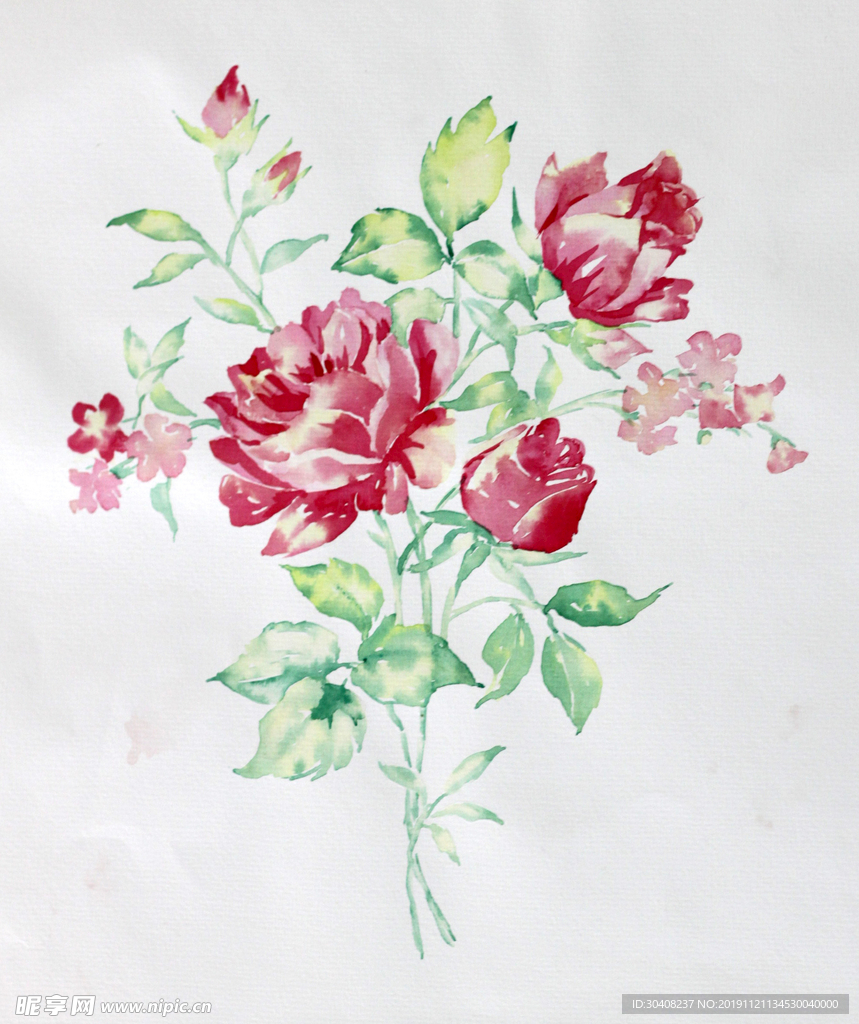 水彩手绘抽象花卉