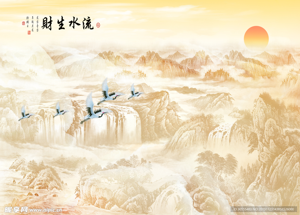 大理石紋風(fēng)景背景墻