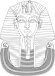 黑白精美埃及国王雕像线描素材