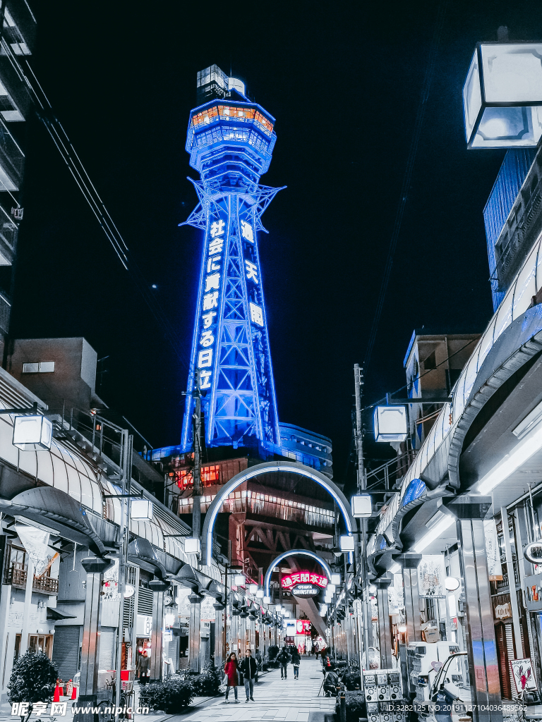 日本大阪通天阁夜景