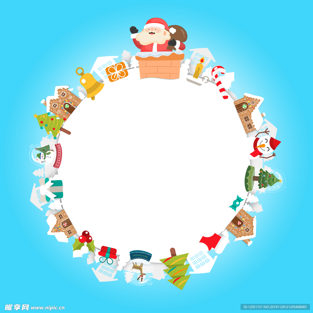圣诞节圆圈背景边框图标
