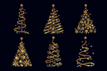 金色圣诞树素材
