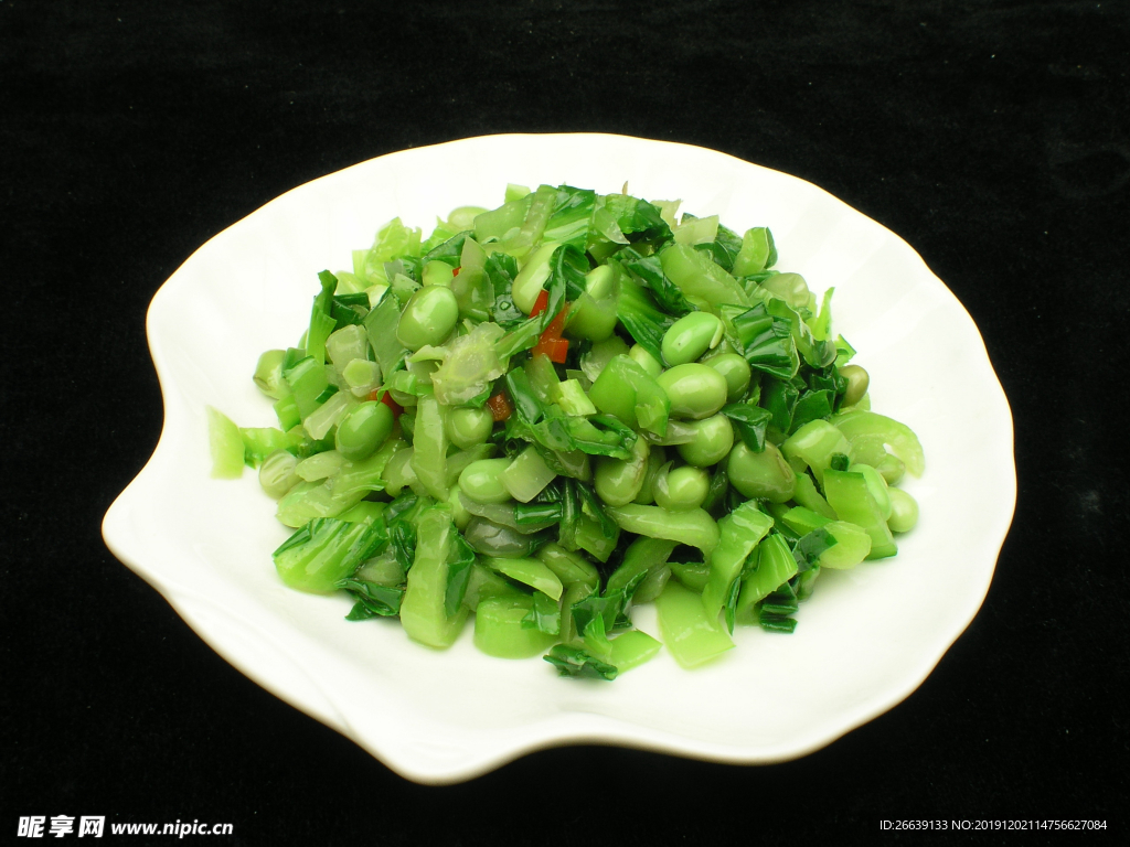 青菜拌豆米