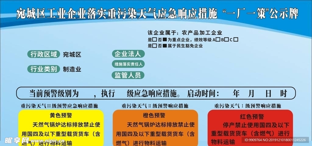 南阳2019重污染企业公示牌