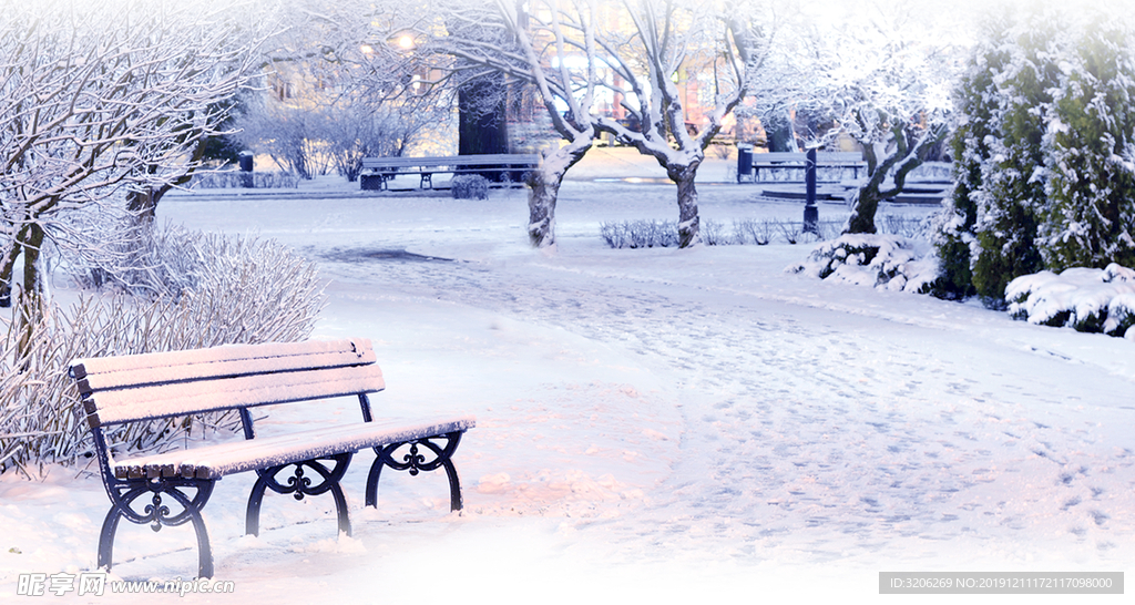 大雪公园素材地产广告 节气冬至