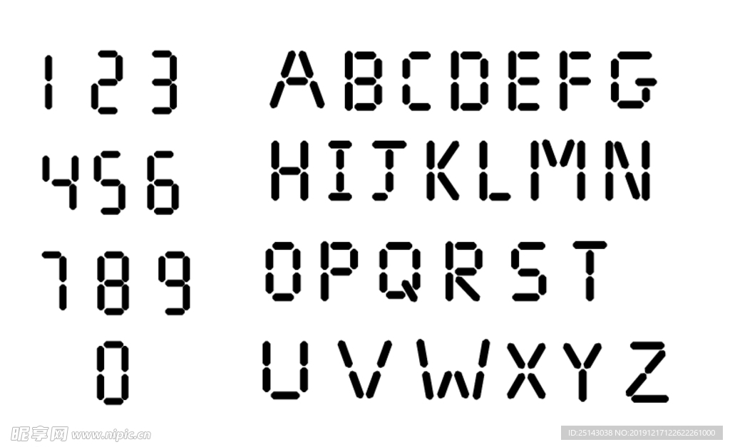 纯手工液晶屏数字字母