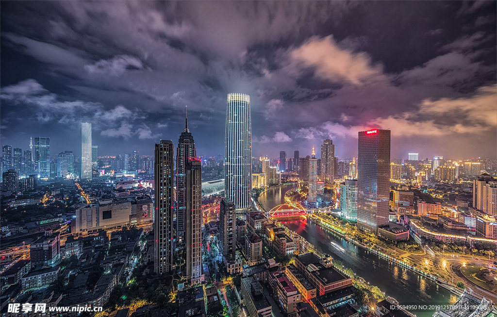 天津 繁华 城市 夜景