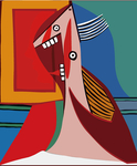 毕加索抽象画半身女人