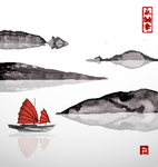 中国风传统水墨风景画