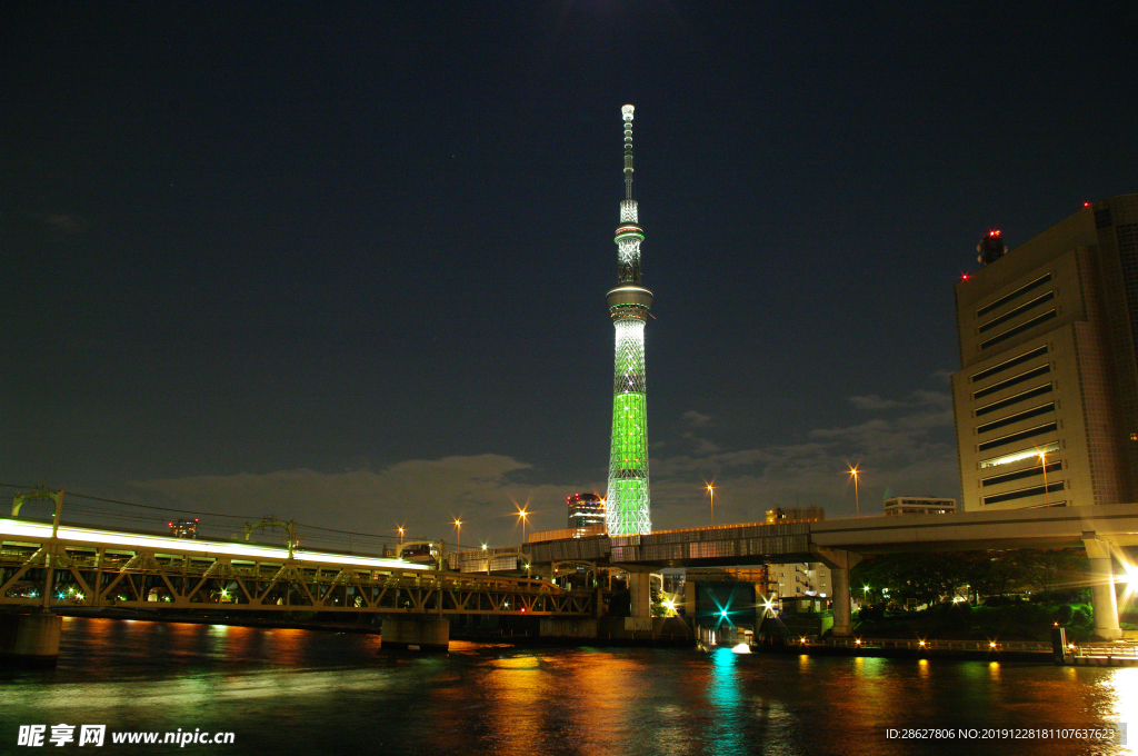日本隅田川夜景