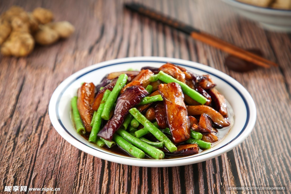 豆角炒茄子