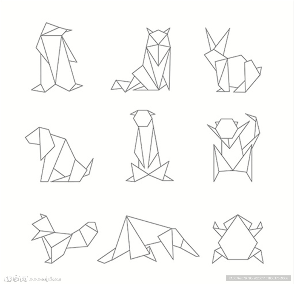 企鹅兔子手工折纸卡通可爱动物大