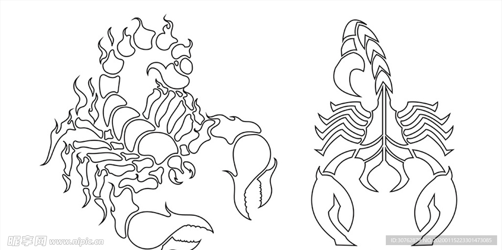卡通蝎子龙虾钳子印花底纹图案天