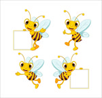 小蜜蜂可爱卡通拿着白板的蜜蜂