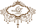 CZ婚礼logo 咖啡色欧式花