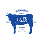 奶牛 牛奶产品 蓝色 牛
