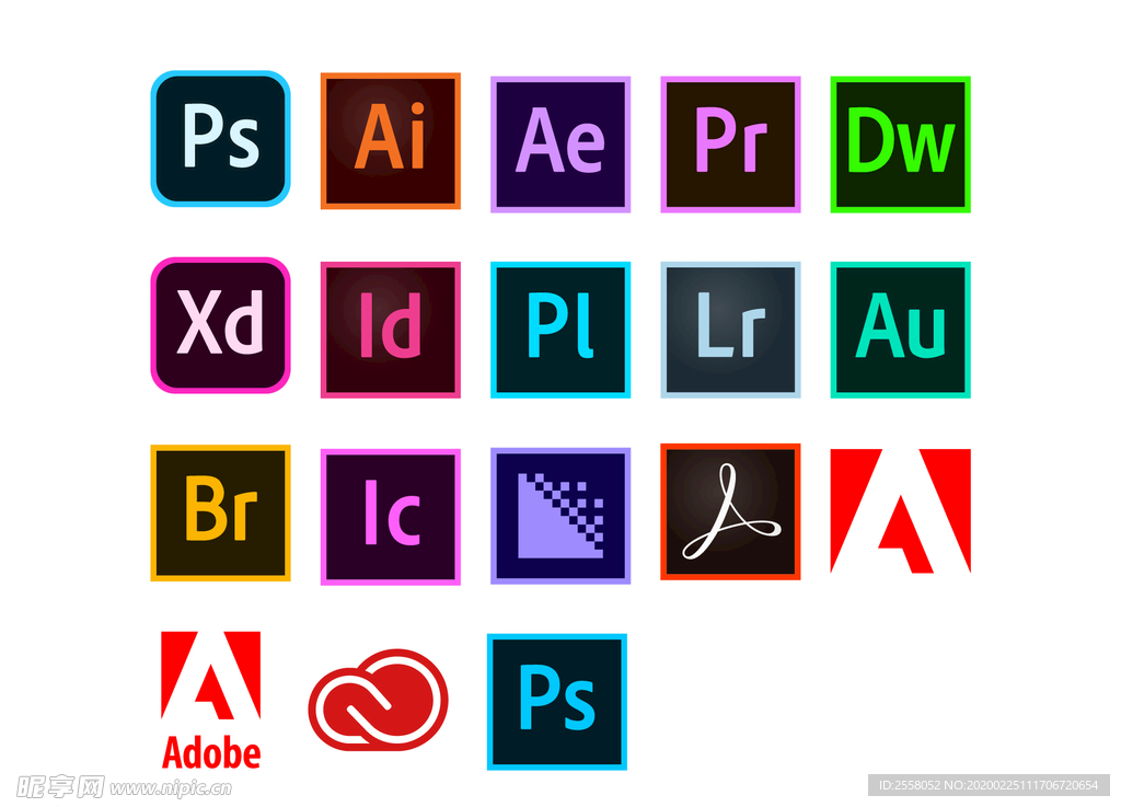 Adobe 彩色图标