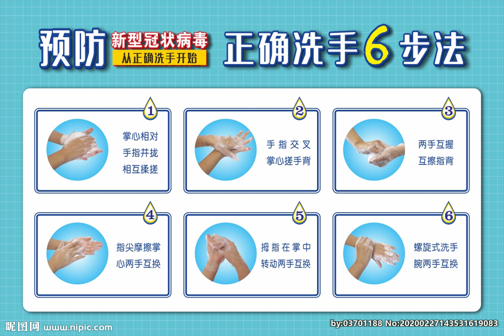 洗手6步法