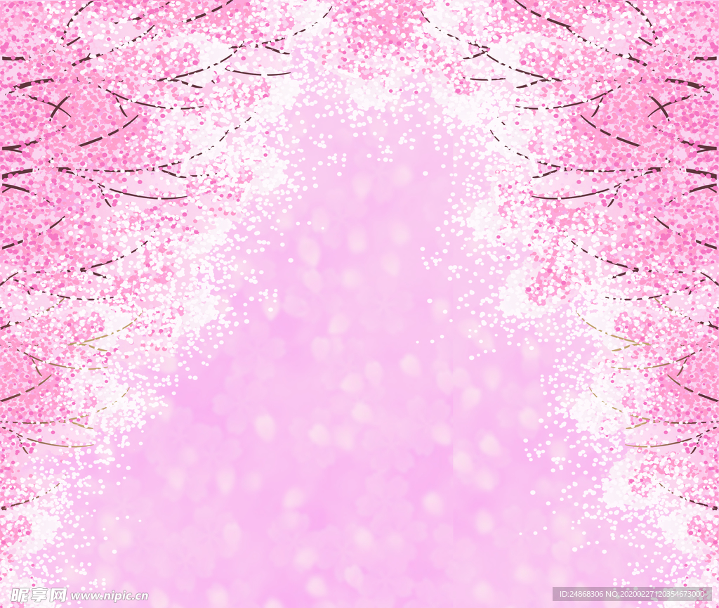 粉色樱花婚礼背景