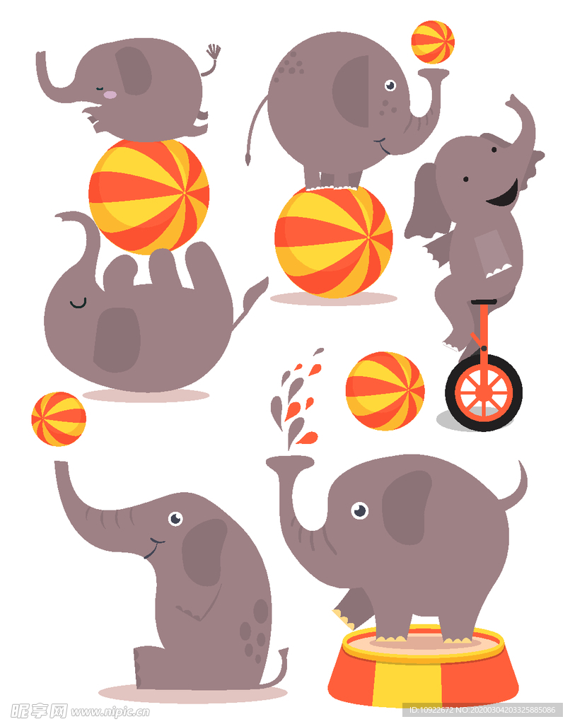 6款 卡通大象设计