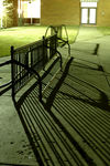 晚上的自行车架