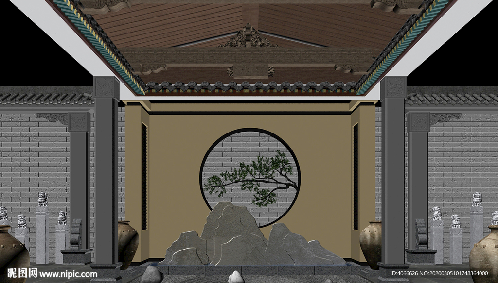 新中式景觀3d模型