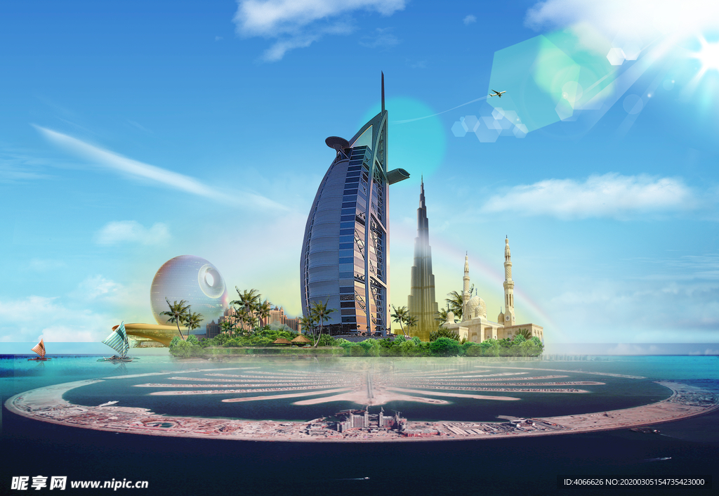 迪拜旅游风景海报