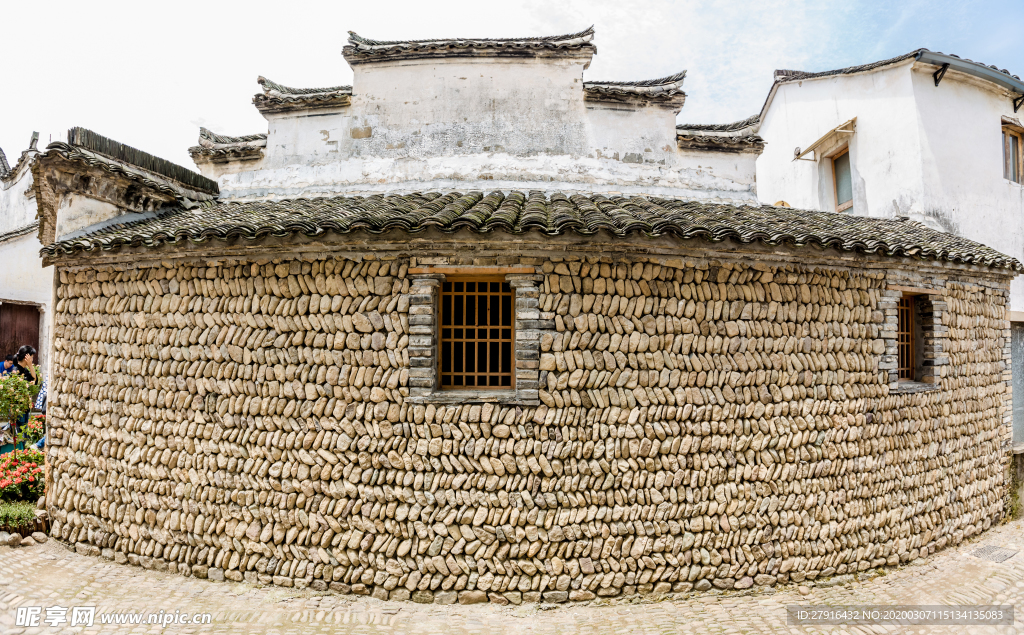 中式石墻古建筑素材