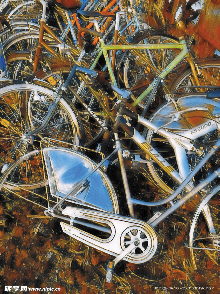 老自行车 旧自行车 废钢 轮