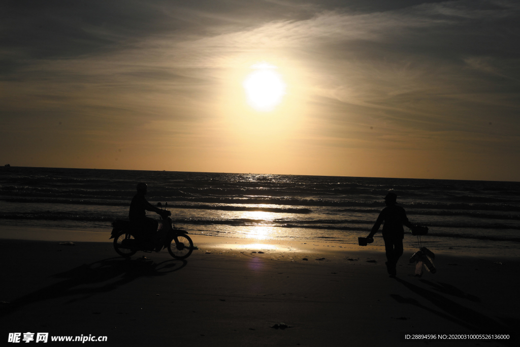 日落 海景 越南 热带地区 海