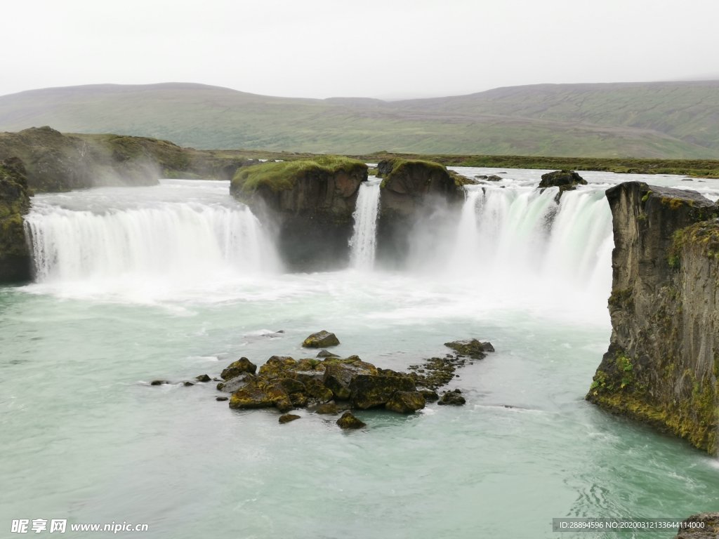 冰岛 上帝瀑布 瀑布
