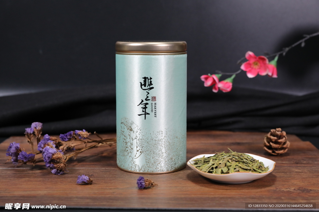 茶罐摄影 茶叶 绿茶 西湖龙井