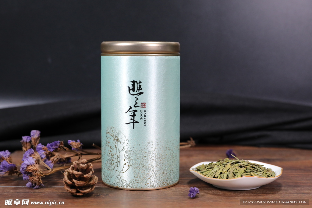 茶罐摄影 茶叶 绿茶 西湖龙井