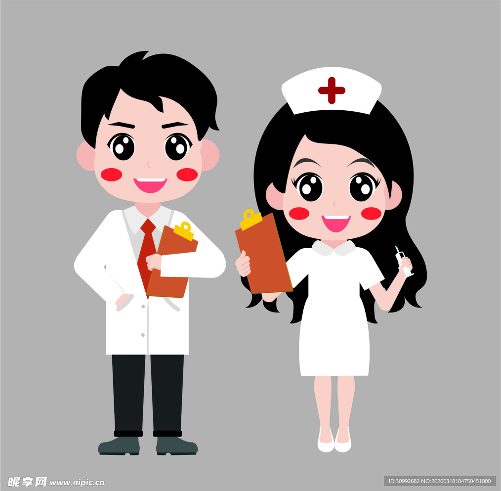 卡通醫生護士