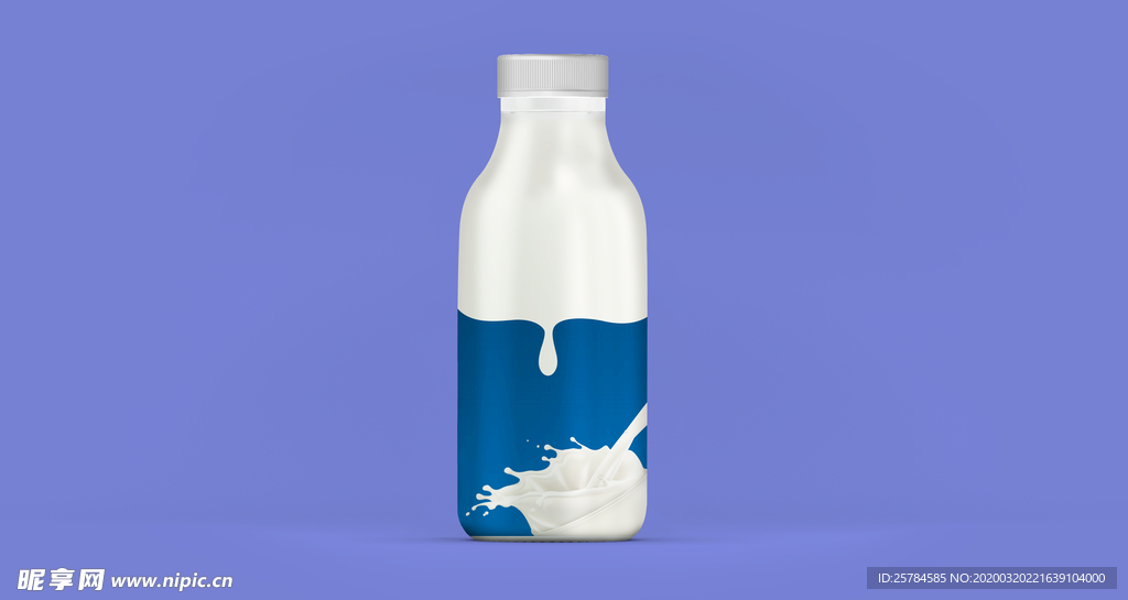 牛奶饮料瓶样机效果图