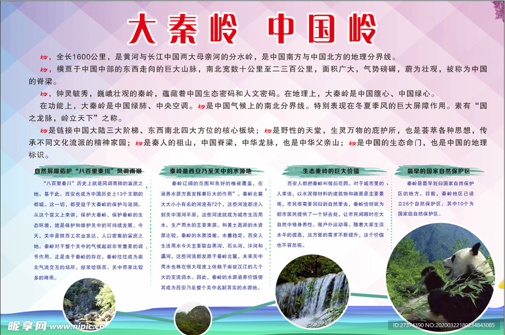 秦嶺介紹展板
