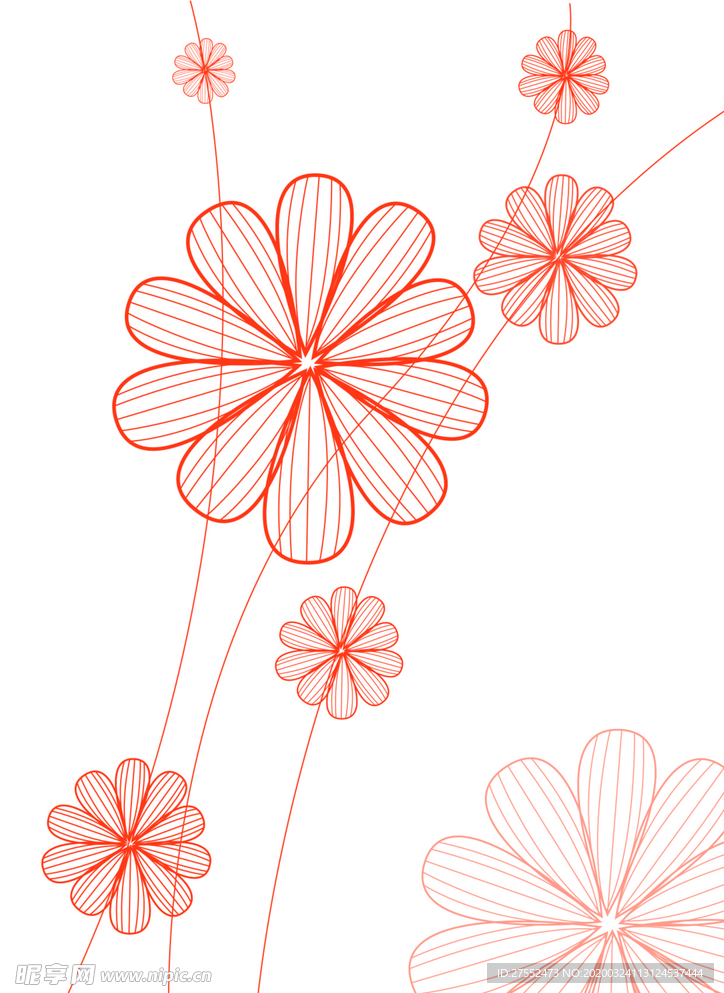 抽象线条花朵