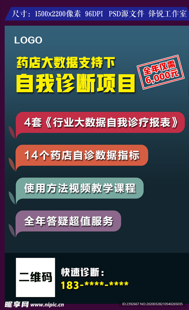 药店数据分析产品服务介绍海报