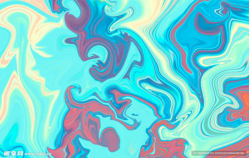 大理石波浪多彩动感抽象背景