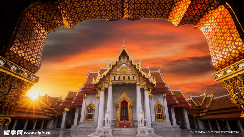 寺廟建筑天空彩霞風(fēng)景