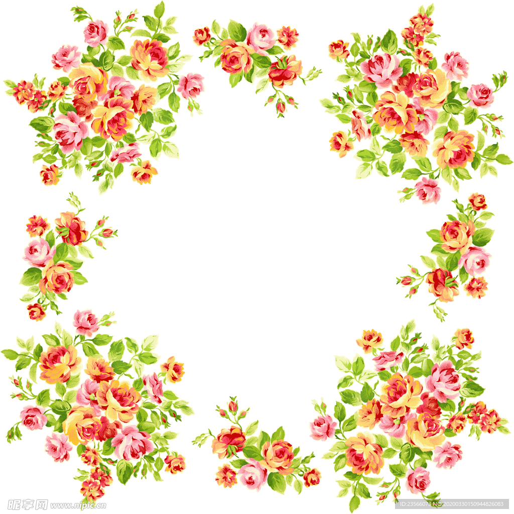 創(chuàng)意花朵圖案邊框