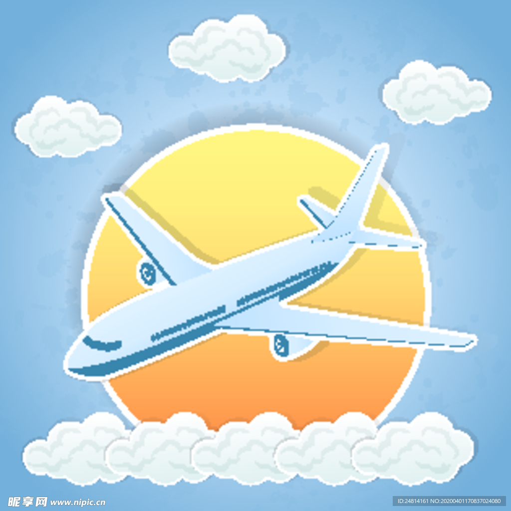 客機(jī)飛機(jī)卡通手繪設(shè)計(jì)素材