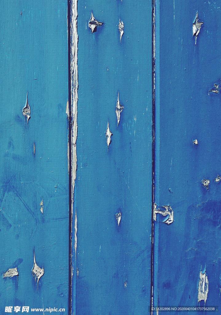 蓝色油漆木板背景素材
