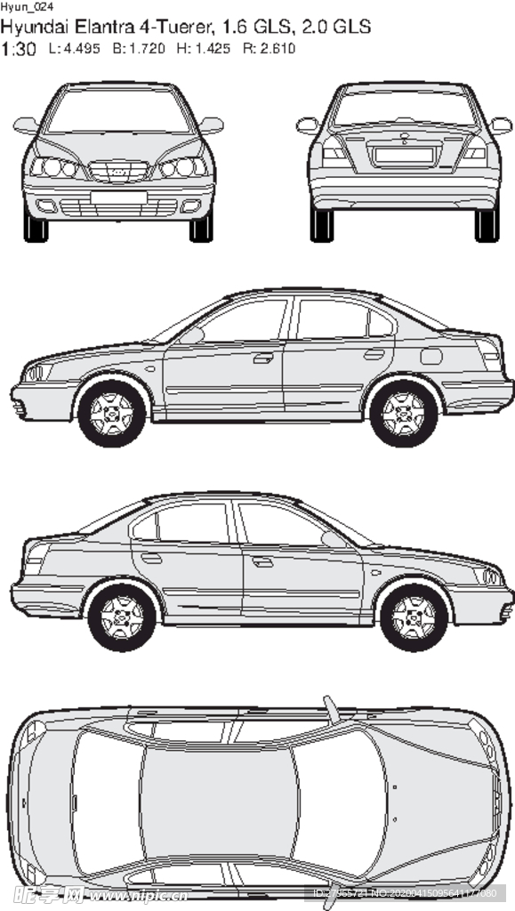 手绘汽车