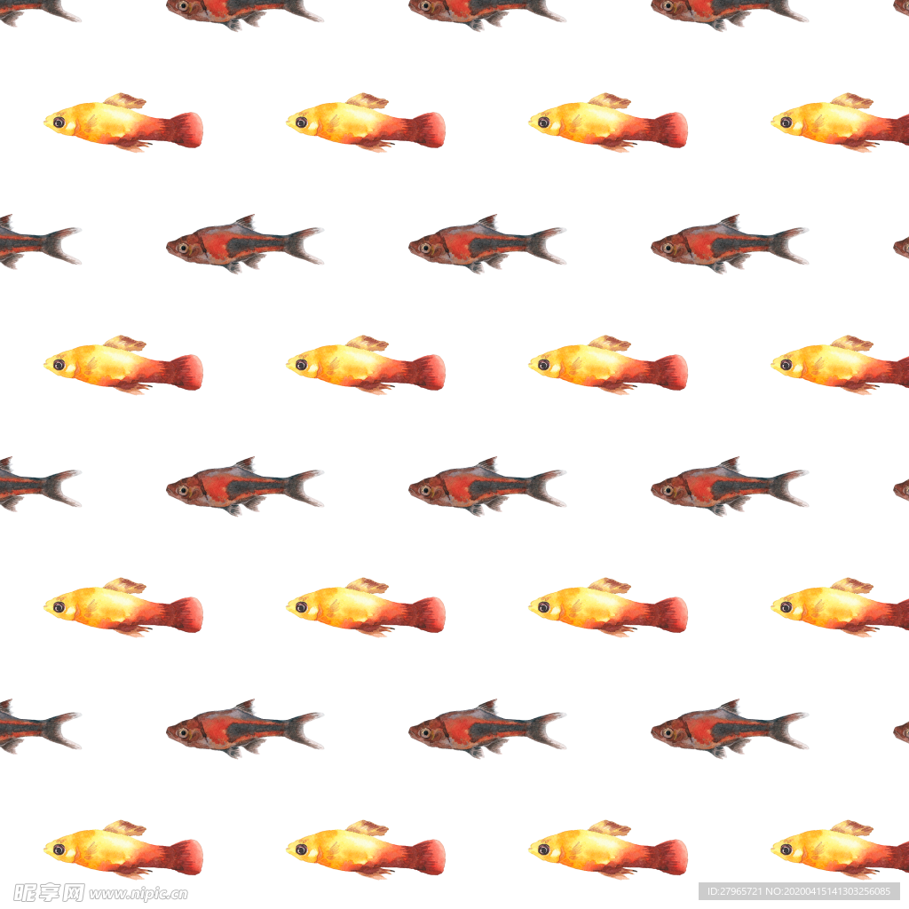 鱼类无缝图案