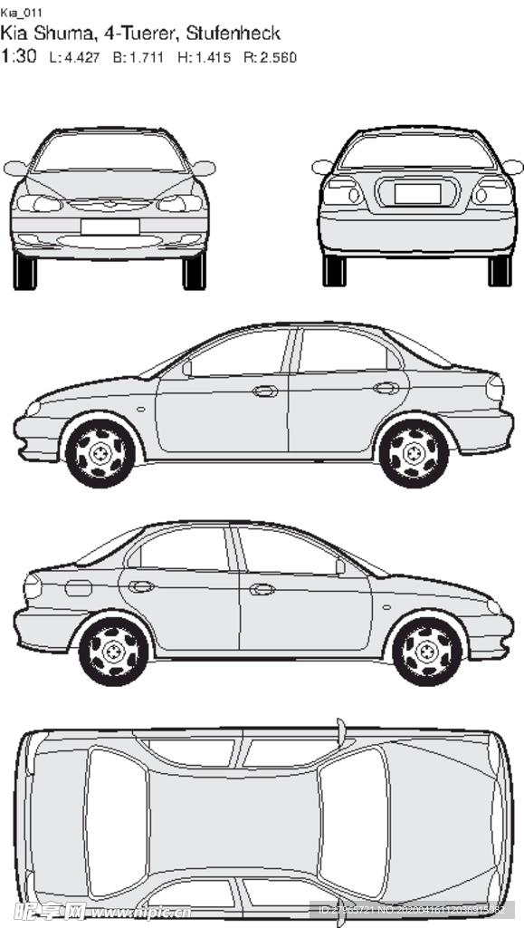 手绘家用轿车